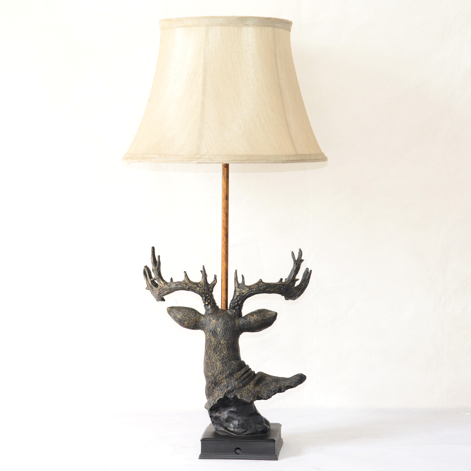 Deer head base with fabric lampshade table lamp study room lamp2