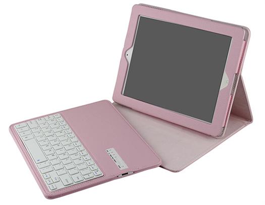 Wireless  Keyboard for ipad2/3/4 with Magnetic PU Lichi Leather Case IP234