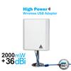Wireless adpter/USB adpter/wifi adpter 2000mW high power 36dbi panel anetenna support 1.5km N4000