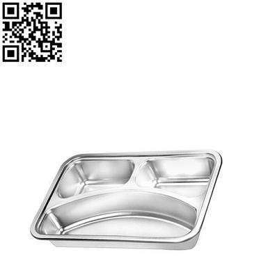 不锈钢三格深餐盒（Stainless steel snack plate）ZD-KCP24