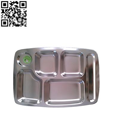 不锈钢六格快餐盘（Stainless steel snack plate）ZD-KCP02