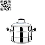 无磁特高盖双蓖蒸锅（Stainless steel steamer pot）ZD-ZG017