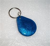 JTRFID4030水滴藍色MIFARE1S50芯片IC水晶異形卡M1鑰匙扣卡