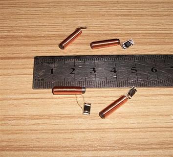JTRFID15*3.8MM TK4100芯片焊接线圈125KHZ低频圆柱形ID裸标签