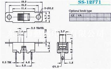 供应拨动开关SS-12F71G2、G3、G4