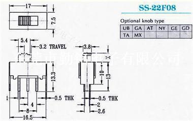 供应拨动开关SS-22F08G2、G3、G4