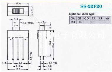 供应拨动开关SS-22F20G2、G3、G4