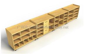 广州欢乐岛集团厂家供应幼儿园实木书包柜，实木玩具柜，图书柜