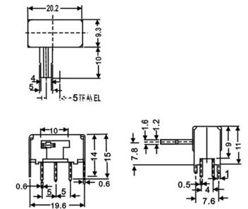   拨动开关   SK-22J04G5