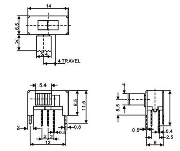   拨动开关   SK-22H15G5