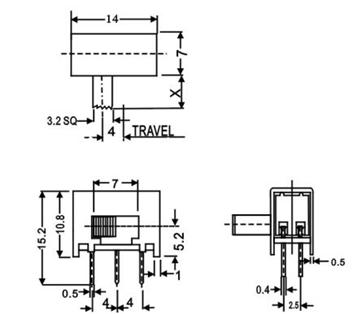   拨动开关   SK-22H02G3