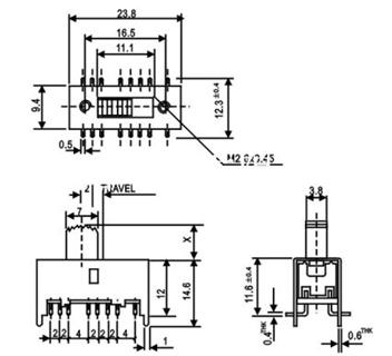   拨动开关   SS-43D21  G5