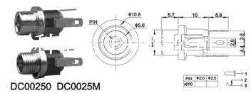    插座   DC-00250  DC-0025M