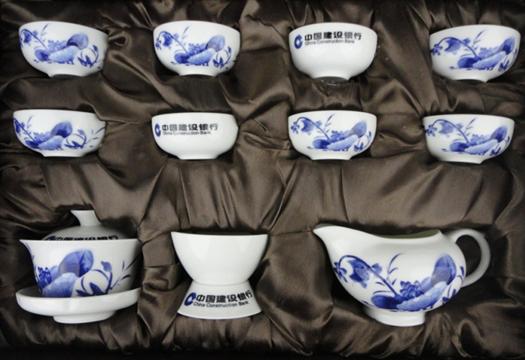 12头青花瓷（如意杯）茶具 -1003