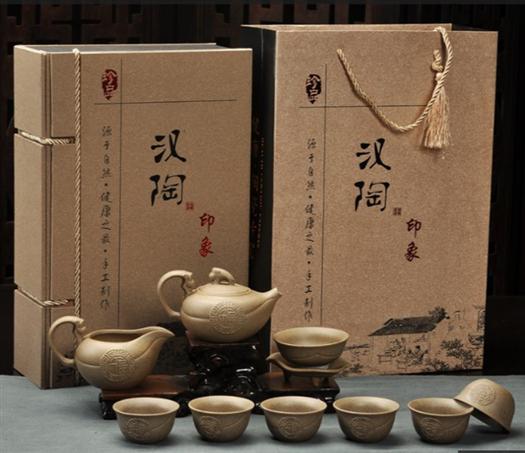 10头汉陶高档礼盒+纸袋 茶具 -1003