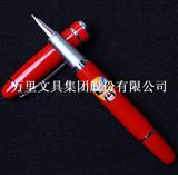 万里集团直营金属0.5宝珠笔/中国红笔/礼品红瓷笔