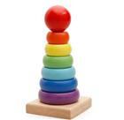 智力玩具七彩彩虹塔套圈套柱配对积木