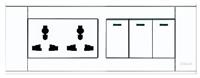 A118-S3K-2DGN2  三位双控开关带二位多用插座