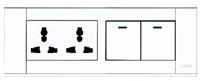 A118-L2K-1DGN2  二位单控开关带二位多用插座