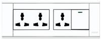 A118-L1K-3DGN   单控开关带三位多功能插座