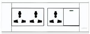 A118-L1K-3DGN   单控开关带三位多功能插座