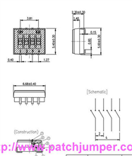 拨码开关DSHP04TJGET (1.27mm Half-Pitch DIP SW)  开关电子元器件