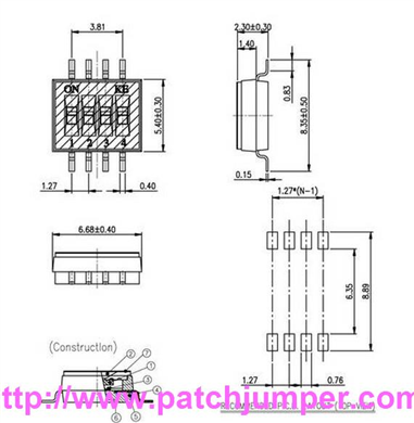 撥碼開(kāi)關(guān)DSHP04TSGER (1.27mm Half-Pitch DIP SW) 廣東電子