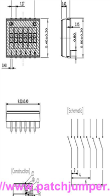 撥碼開關(guān)DSHP06TJGER (1.27mm Half-Pitch DIP SW) 電子開關(guān)元件