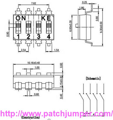 （撥碼開關(guān)）DSIC04LSGET (Surface Mount DIP SW) 關(guān)于撥碼開關(guān)