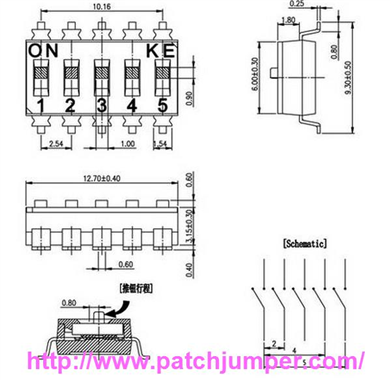 關(guān)于撥碼開關(guān)DSIC05LSGET (Surface Mount DIP SW)電子開關(guān)元件