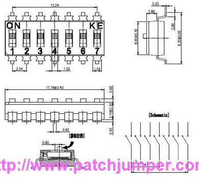 {撥碼-開關(guān)}DSIC07LSGET(Surface Mount DIP SW) 電子配件