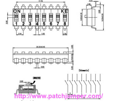 2.54mm腳距DSIC08LSGET撥碼開(kāi)關(guān) 電子元件